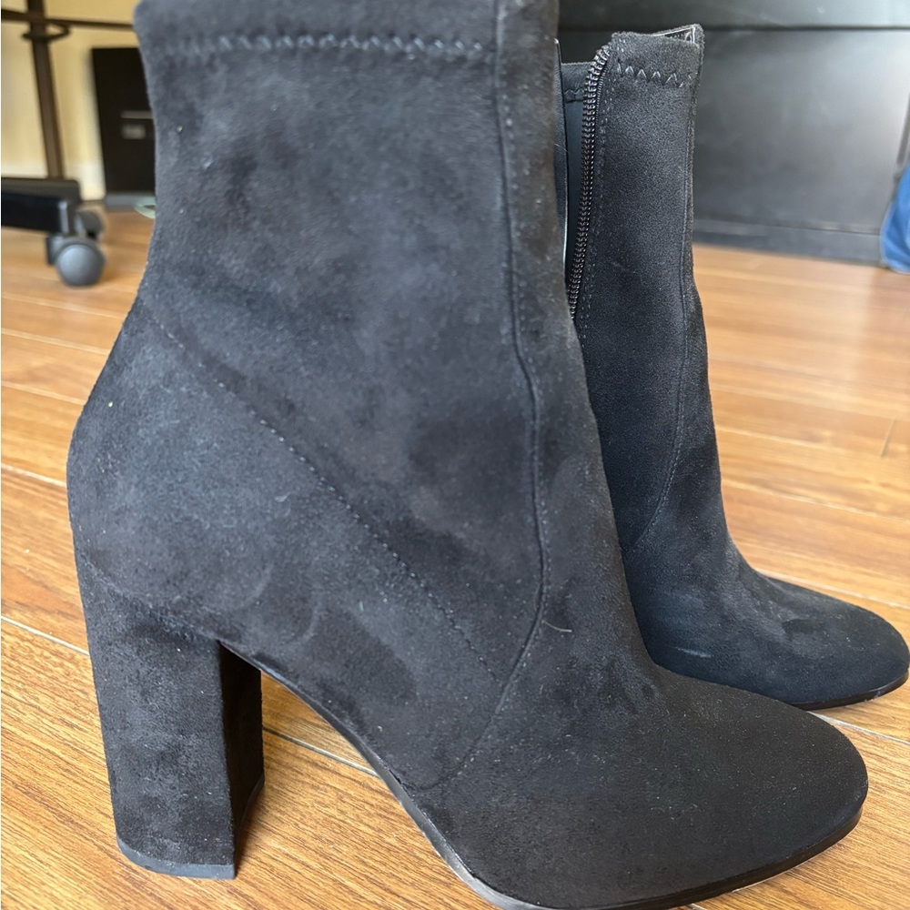 Black Faux Suede Aldo Boots